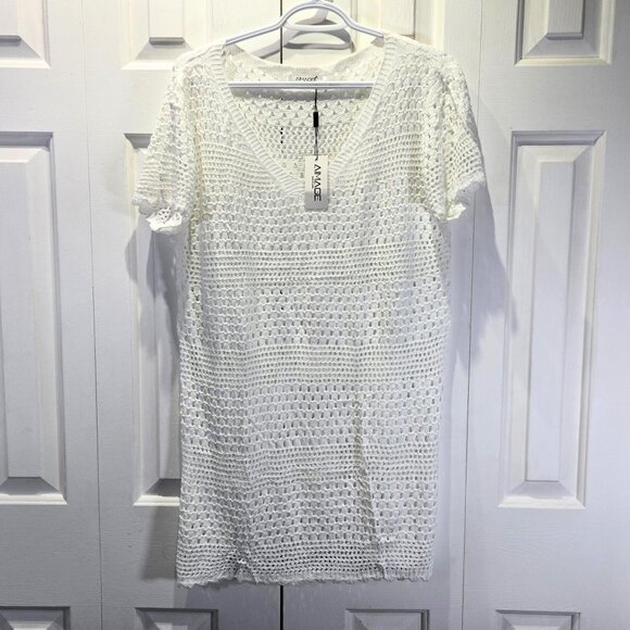 NWT White Crochet Swimsuit Cover-Up | Size Medium - Picture 1 of 5